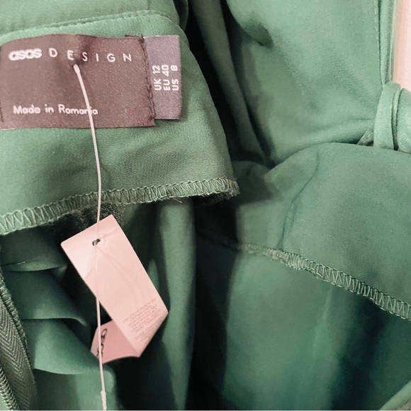 Plunging Neckline Satin Sexy Ruched Cinched Draped Tulip Open Back Midi Dress - Picture 9 of 9